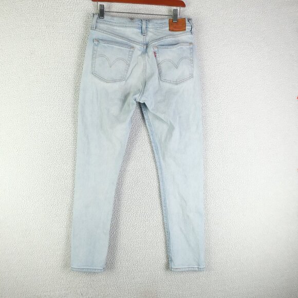 Levis 501S Jeans Womens 29 28L Blue Light Wash Straight Leg Button Fly - Picture 3 of 13